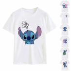 ショッピングスティッチ Tシャツ 日常服 ディズニー スティッチ 人気キャラクター アニメグッズ プレゼント ギフト 半袖Tシャツ 大人 子供 キッズ お揃い ペア シャツ 服 レディース