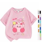 ショッピングカービィ 星のカービィ 子供服 半袖Tシャツ 通気性 肌着 柔らかい 100%綿 丸首 男の子 女の子 子ども服 小学生 トップス