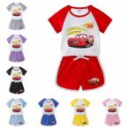 ショッピングカーズ 夏大人気 カーズ 子供服 セットアップ キッズ 上下セット 2点セット 半袖Tシャツ トップス　ハーフパンツ 　通学着 通園着