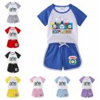 ショッピングトーマス 夏大人気 トーマス 子供服 セットアップ キッズ 上下セット 2点セット 半袖Tシャツ トップス　ハーフパンツ 　通学着 通園着