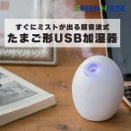 3/31限定5%OFF 加湿器 超音波式 卓上 USB ミニ たまご形 アロマウォーター オフィス デスク 寝室 小型 コンパクト GH-UMSEM-WH グリーンハウス