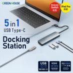 グリーンハウス  5in1 USB Type-C ドッキングステーション USBハブ HDMI 4K 60Hz PD100W対応 USB3.2 Type-A×2 Type-C×1 GH-MHC5B-SV