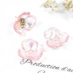 Yahoo! Yahoo!ショッピング(ヤフー ショッピング)プラパーツ 2個 フラワーパーツ クリアオーロラピンク 花 梅雨 小花 春 アクリル ビーズ pair