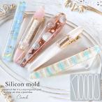 シリコン型・モールド 5種のシンプルプレートB シリコンモールド レジン型 セット ヘアクリップ制作,  ヘアーアクセサリー 薄い 幾何学 UVレジン 手芸 クラフト