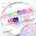 ショッピングレジン レジン 封入 桜のはなびらホログラム 12色セット レジン封入 和風 和 桜 さくら サクラ 花びら はな フラワー 春 ネイルパーツ ネイル デコパーツ キラキラ 手芸