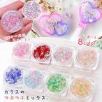 ショッピングレジン 封入 自然な形♪ つぶつぶ ガラスミックス 全8色 サイズmix レジン封入素材 封入パーツ BIGケース ガラス玉 シェイカー デコパーツ ケース入り レジン 選べる8種