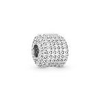 シルバーチャーム PANDORA791873CZスターリングシルバークリアCZパヴェバレルクリップ 並行輸入