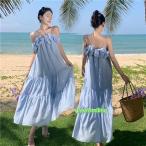 ショッピングリゾート シフォンワンピース サスペンダードレス レディース シフォン 白 リゾートワンピース シフォン