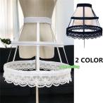 パニエ ロリータ Lolita 鳥かごパニエ 黒 白 cosplay 2段 スカートパニエ レース 2本ワイヤーパニエ 日常可 ふんわり 大人 ドレス