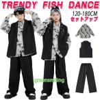 ショッピング韓国子供服 キッズダンス 衣装 ヒップホップ ベスト 長袖シャツ 花柄 ロングパンツ 男の子 女の子 レッスン着 韓国 ステージ衣装 子供服 上下セット ストリート タイダイ 黒
