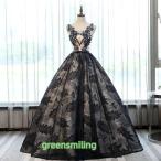 ショッピングウェディング ロングドレス 安い カラードレス 黒 パーティードレス 演奏会用 ウェディングカラードレス 二次会 エンパイア 結婚式 ウエディングドレス 大きいサイズ