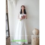 ウェディングドレス aラインドレス レース ウエディングドレス 二次会 花嫁 パーティードレス 披露宴 ブライダル 結婚式 ロングドレス シンプル エレガント 上品