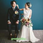 ウェディングドレス 結婚式 二次会 ホワイト 花嫁 白ワンピース ロング丈ドレス 披露宴 シンプル 前撮り ウエディングドレス Aラインドレス 袖なし ブライダル