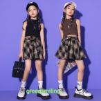  мода Jazz Dance лето короткий рукав в клетку HIPHOP Street Dance Kids Dance верх и низ в комплекте хлопок t рубашка юбка 