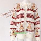 ニットカーディガン春秋熊柄セーター...