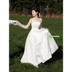 ショッピングコンクール ウェディングドレス サテン キャミソール ノースリーブ Aライン ロング 二次会 結婚式 披露宴 前撮り 後撮り 発表会 花嫁 ウエディングドレス 花嫁ドレス