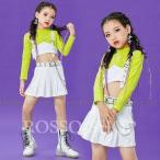  Kids танцевальный костюм Kids выставить tops белый юбка Корея Cheer танцевальный костюм симпатичный Cheer Cheer девушка презентация HIPHOP stage костюм симпатичный тренировка надеты 