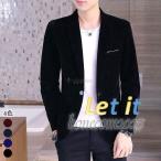 黒テーラードジャケットメンズベロア...