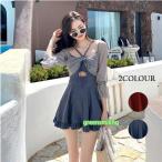 水着 レディース ビーチウェア ワンピース ぽっちゃり 女性用 温泉 セパレート