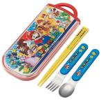 スーパーマリオ 食洗器対応スライド式トリオセット＜名入れスペース付箸入り＞375927（TCS1AM） 箸・スプーン・フォークのセット　