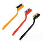 ワイヤーブラシ 3本セット 真鍮 ステンレス ナイロン ブラシ 金属ブラシ サビ取り 掃除用品 穴付 穴あき waiy01