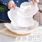 皿 テーブルウェア ガラス ボウル 3点セット 花モチーフ ホワイトパール 食器 インテリア 深皿 おしゃれ 大きい 器 プレゼント GPT 送料無料(gu1c617)