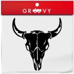 バッファロー 牛 ドクロ 車 ステッカー エンブレム ガイコツ スカル ドレスアップ ネイティブアメリカン シール デカール アクセサリー かっこいい おしゃれ