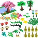 Plants Tree Leaf Flower Mushroom Pine DIY Building Blocks Compatible Grass Bush Military City Friends Accessories Locking Parts