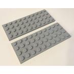  Lego (LEGO) plate новый пепел *Light Bluish Gray 4x10 2 шт. комплект 3030