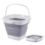 RULAYMAN складной ведро складной ведро soft ведро силикон рыбалка мойка машин садоводство уличный уборка 4 угол 4 цвет (3L, серый 