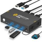 KEBENES USB3.0 KVM переключатель,2 шт.. PC.1 шт.. монитор . подключение,4K@60Hz разрешение,HDMI KVM переключатель 2 ввод 1 мощность,