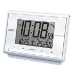 ショッピングカレンダー セイコー クロック 目覚まし時計 電波 デジタル カレンダー 温度 湿度 表示 白 パール SQ698S SEIKO