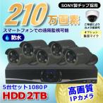 防犯カメラ 210万画素 8CH NVRレコーダーSONY製 PoE IPカメラ5台セット (LAN接続）HDD2TB 1080P フルHD 高画質 監視カメラ 屋外 屋内 赤外線 夜間撮影 3.6mm