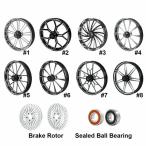 【並行輸入品】 18インチ 21インチ 23インチ 26インチ バイクフロントホイールリムデュアルディスクハブ付きハーレーツーリングロードキング用電動ストリートグ