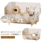 ハムスターケージ 大型 全面クリア 大きい 透明ケージ アクリル 多頭飼い対応 ゴールデンハムスター 脱走防止 お手入れ簡単 小動物 広い空間 45×