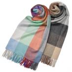 ショッピングカシミア Joshua Ellis（ジョシュア エリス）カシミアブロックチェック大判ストール 70×190(cm)18352002040