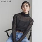 グンゼ コットン チュール トップス レディース カットソー ハイネック 長袖 綿100% 夏用 夏服 シアー インナー 親指穴あり フットギャラリー GUNZE M〜L FTXL23
