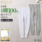 グンゼ 快適工房 メンズ 長ズボン下 パッチ 前開き 綿100% 男性用 ももひき 下着 肌着 インナー GUNZE KW3002 S M L LL