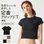 グンゼ トゥシェ Tシャツ 半袖 クロップド レディース 綿 コットン カットソー 無地 スリムフィット TC7252