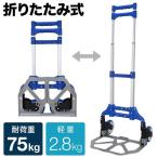 キャリーカート 折りたたみ 軽量 折りたたみ式 タイヤ ゴム ハンドキャリー ハンドトラック 台車 アルミ 耐荷重 75kg カート アウトドア 軽量 折り畳み