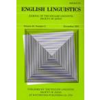 English linguistics Journal of the English Linguistic Society of Japan Volume24，Number2（2007December）