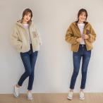ボア ブルゾン レディース 秋 冬 フード付き アウター コート ファー もこもこ 防寒 大人 ショート丈 厚手 体型カバー スキー キャンプ