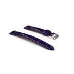 腕時計 レザー ベルト 18mm 19mm 20mm 22mm ネイビー 赤 ステッチ クロコダイル型押し 牛革 ピンバックル シルバー l002-re-n-s