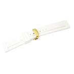 腕時計 ラバー ベルト 白 22mm 24mm ホワイト シリコン プッシュ式 Dバックル イエローゴールド yd-wh-y