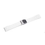 腕時計 ベルト ラバー 弓カン 20mm 22mm 白 ホワイト 三つ折れ プッシュ式 ダブルロック バックル シルバー yr-wh-sバンド 交換
