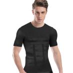 SUTOMO 加圧シャツ メンズ 加圧インナー コンプレッションウェア 加圧式Tシャツ 半袖 スポーツウェア(ブラック, M)