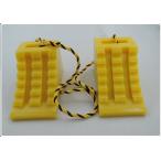 【お取り寄せ】日本ボデーパーツ工業 ●ハイプラ歯止め黄2個ロープ付(1.2m)● D-1型 車輪止め　タイヤストッパー　制動機 4909002025867