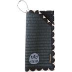 シンメ い草のボールチェーン付きめがねケース[黒/ドットブラック だるま] E02-25-02106 1個（直送品）