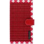 シンメ い草のスマートフォンケース　他機種対応　適応サイズ：約153ｘ79ｘ10mm以内　Lサイズ[赤/ドットレッド]（直送品）