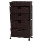 【軒先渡し】萩原 ランドリー（ダークブラウン）RAN-2416DBR （約）幅60×奥行30×高さ109.5cm 1台（直送品）